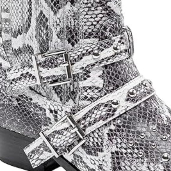 NIB [JANE AND THE SHOE] Cindy Snakeskin Pointed Ankle Booties Women's Sz 6.5 - Picture 5 of 11